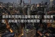 星辰影院官网日常使用笔记：加载速度、清晰度与缓存策略观察（对比后）