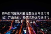 蜂鸟影院在线观看完整版日常使用笔记：界面设计、播放流畅度与操作习惯分析（对比后）