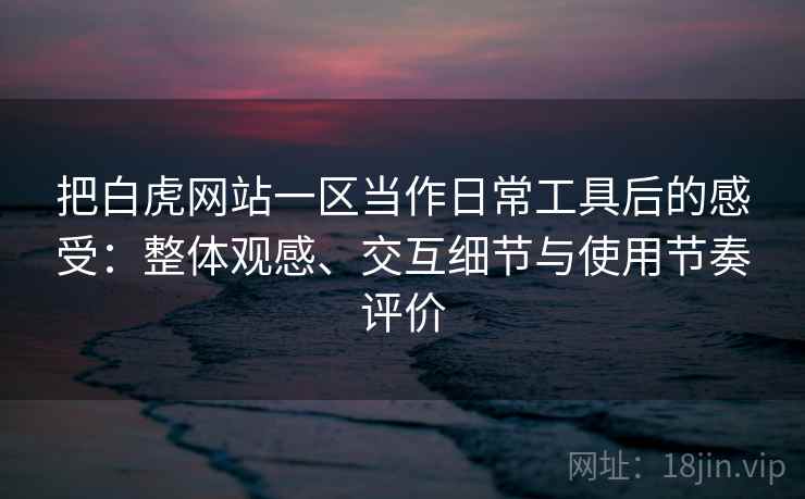 把白虎网站一区当作日常工具后的感受：整体观感、交互细节与使用节奏评价