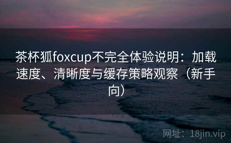 茶杯狐foxcup不完全体验说明:加载速度、清晰度与缓存策略观察(新手向) 茶杯狐foxcup不完全体验说明:加载速度、清晰度与缓存策略观察(新手向)