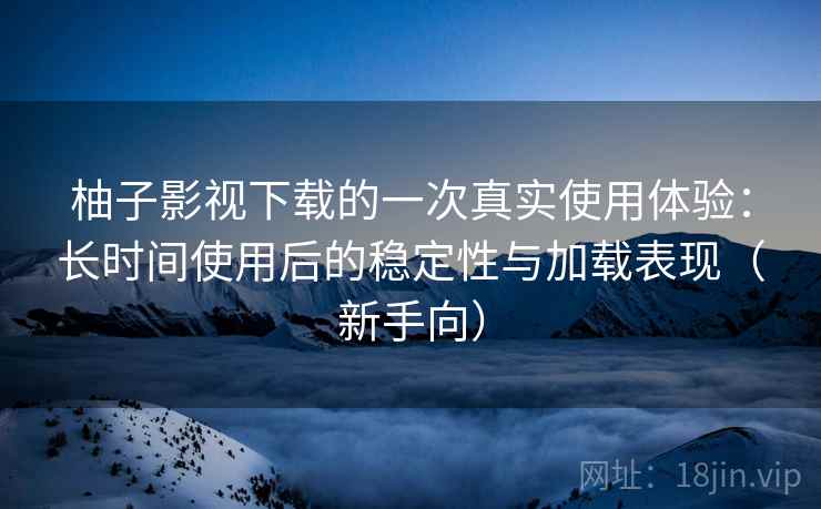 柚子影视下载的一次真实使用体验：长时间使用后的稳定性与加载表现（新手向）